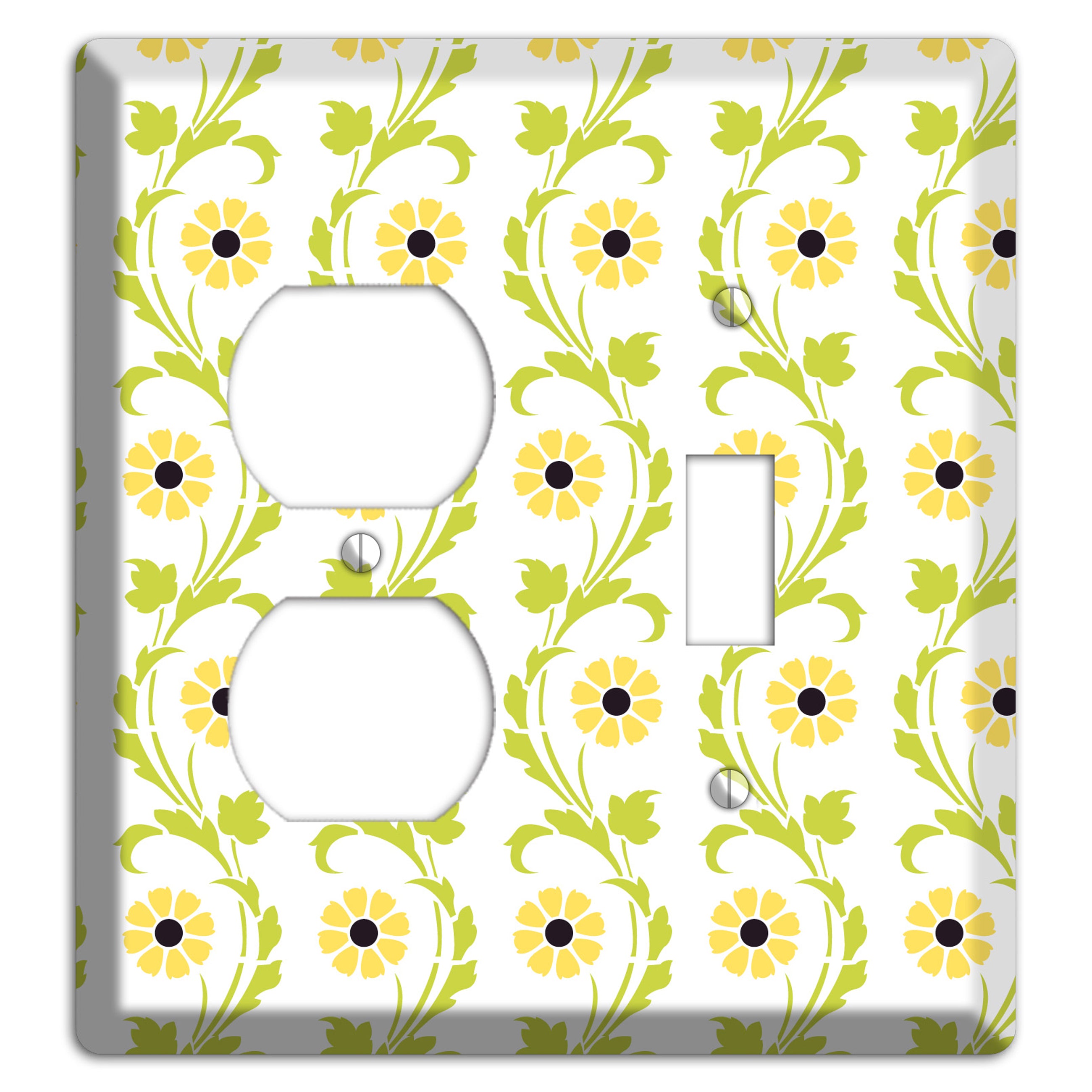 Green Vine Floral Duplex / Toggle Wallplate