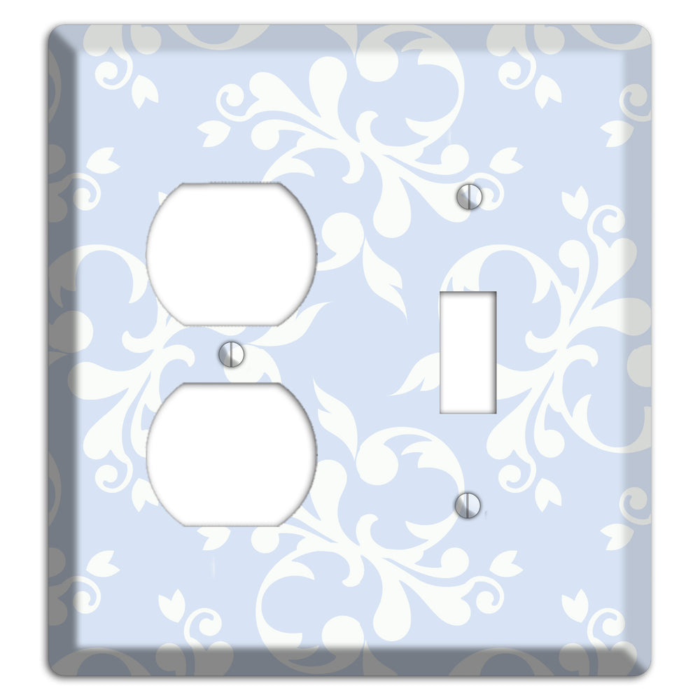 Light Blue Victorian Toile Duplex / Toggle Wallplate