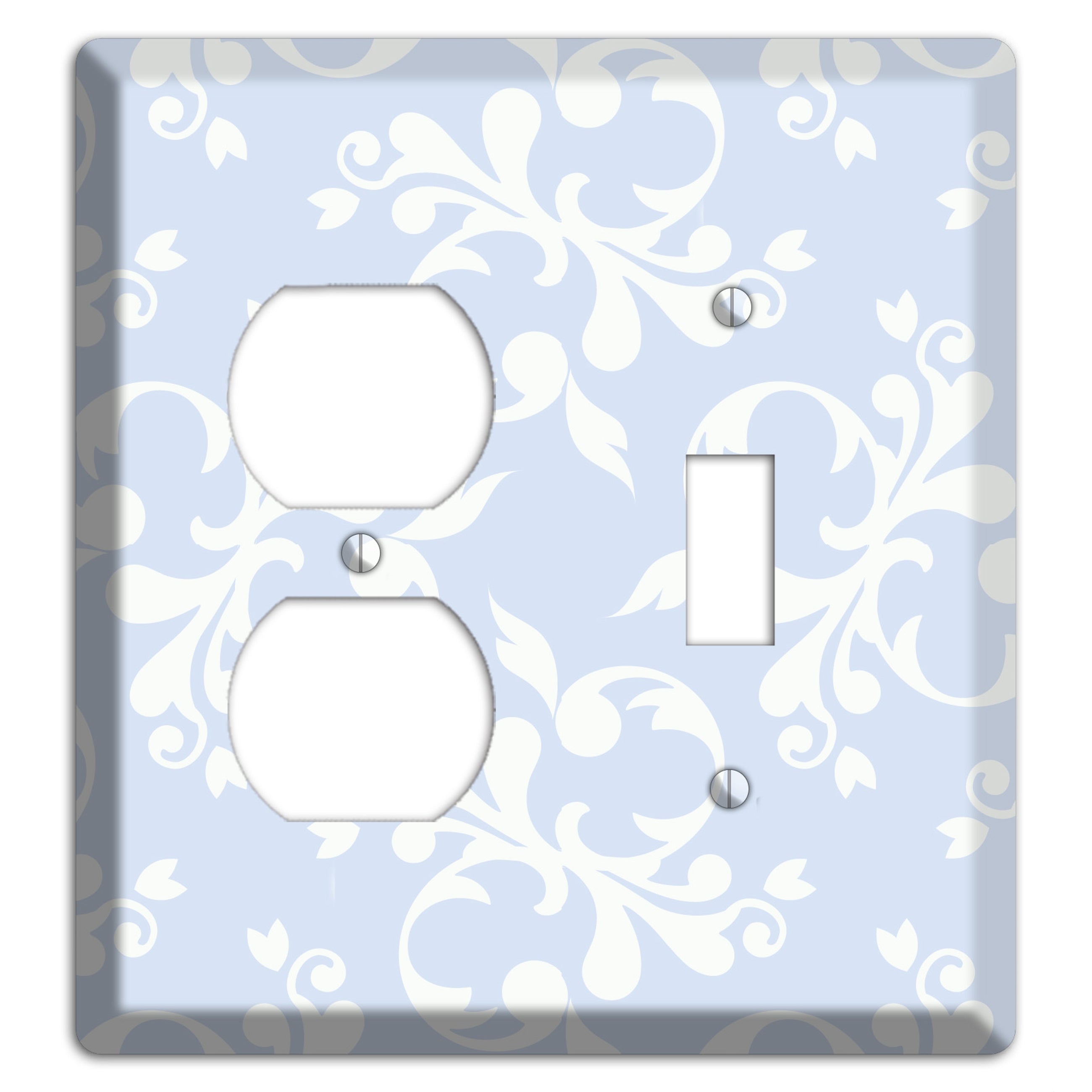 Light Blue Victorian Toile Duplex / Toggle Wallplate