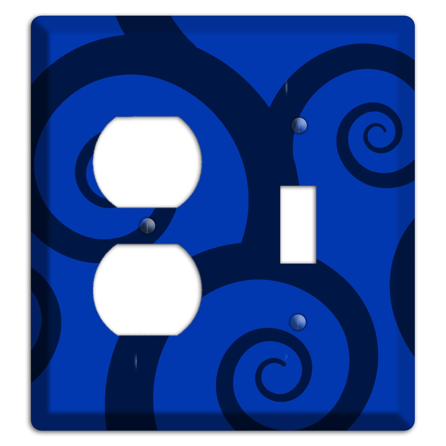 Blue Large Swirl Duplex / Toggle Wallplate