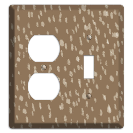 Brown and White Speckle Duplex / Toggle Wallplate