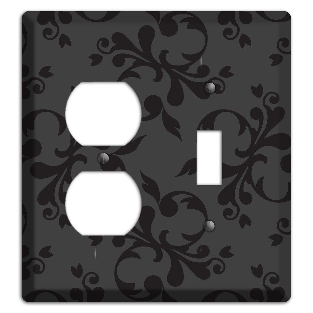 Grey Victorian Toile Duplex / Toggle Wallplate