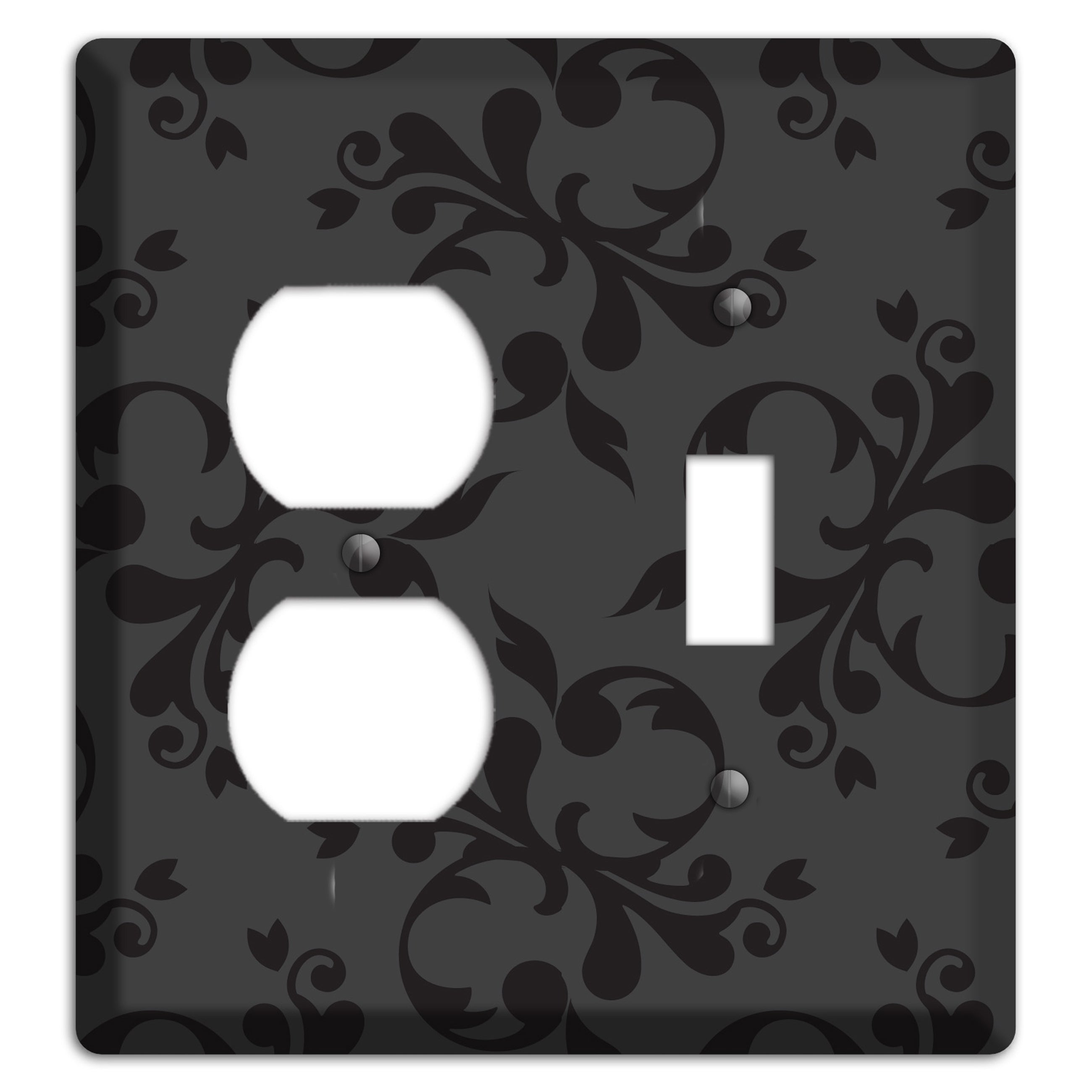 Grey Victorian Toile Duplex / Toggle Wallplate