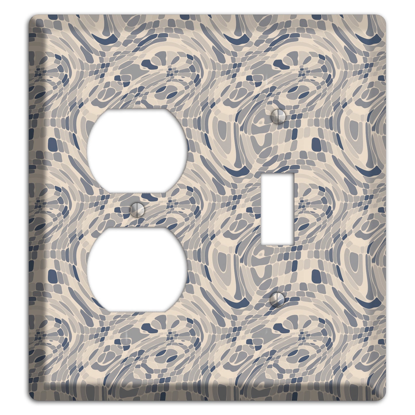 Blue and Beige Abstract 2 Duplex / Toggle Wallplate