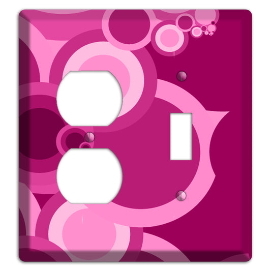 Pink and Fuschia Circles Duplex / Toggle Wallplate