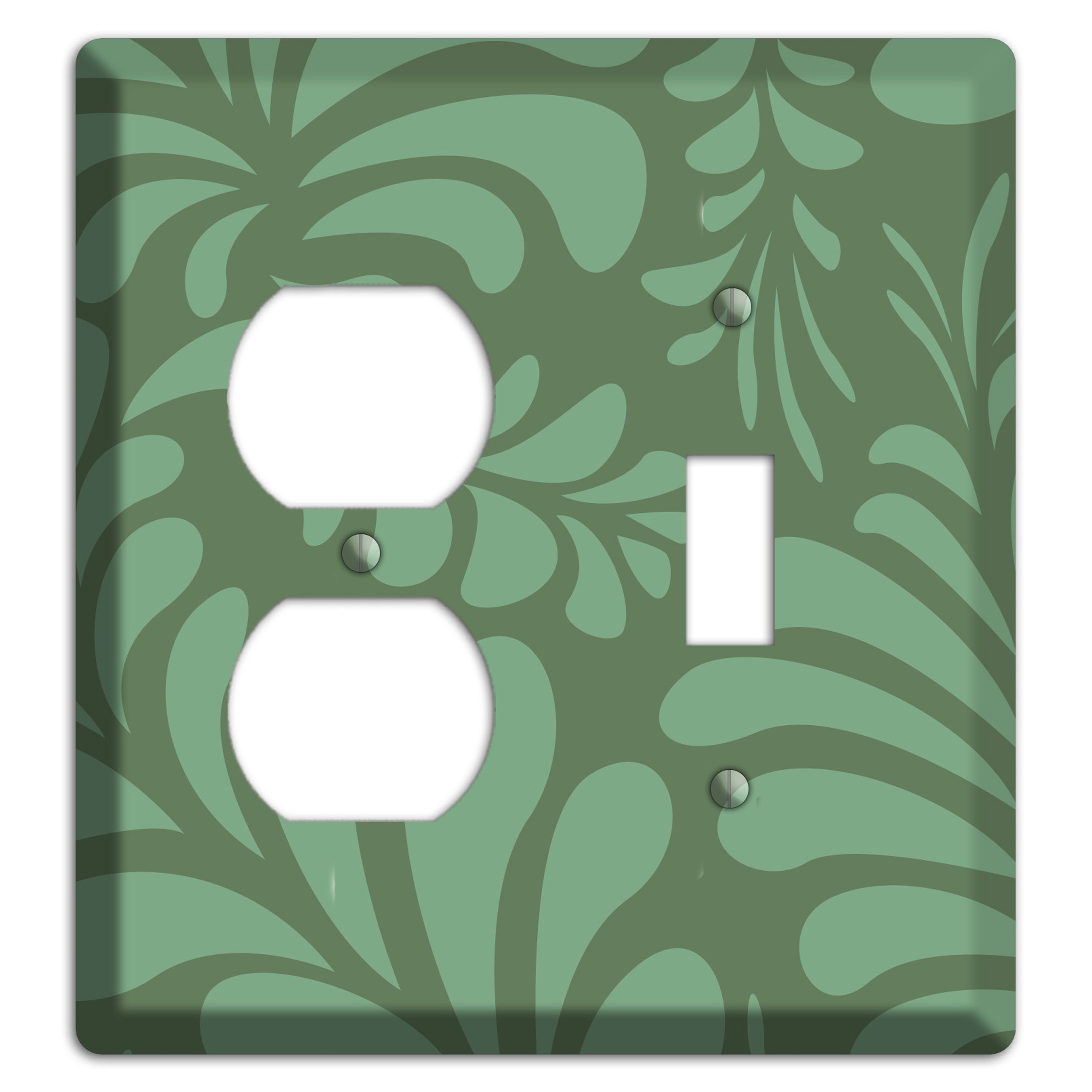 Green Herati Duplex / Toggle Wallplate