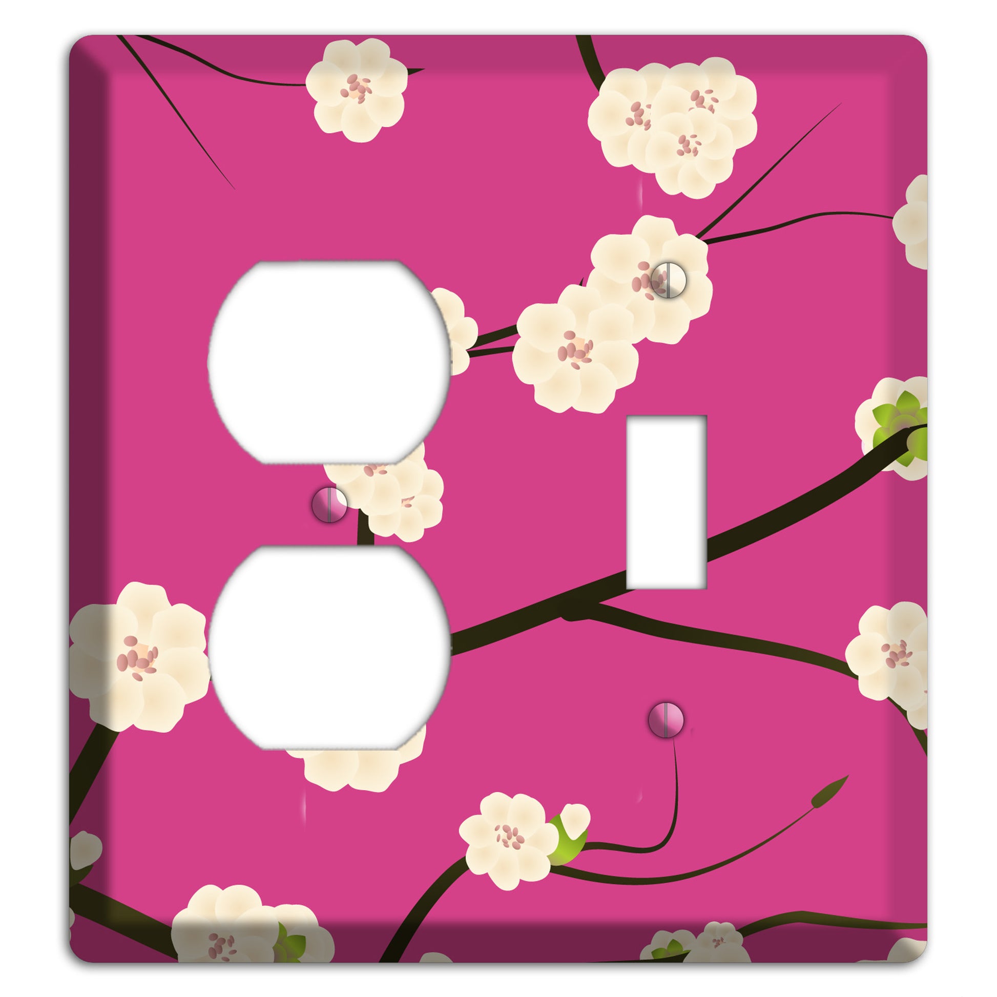 Pink Cherry Blossoms Duplex / Toggle Wallplate