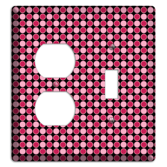 Fuschia and Pink Tiled Dots Duplex / Toggle Wallplate