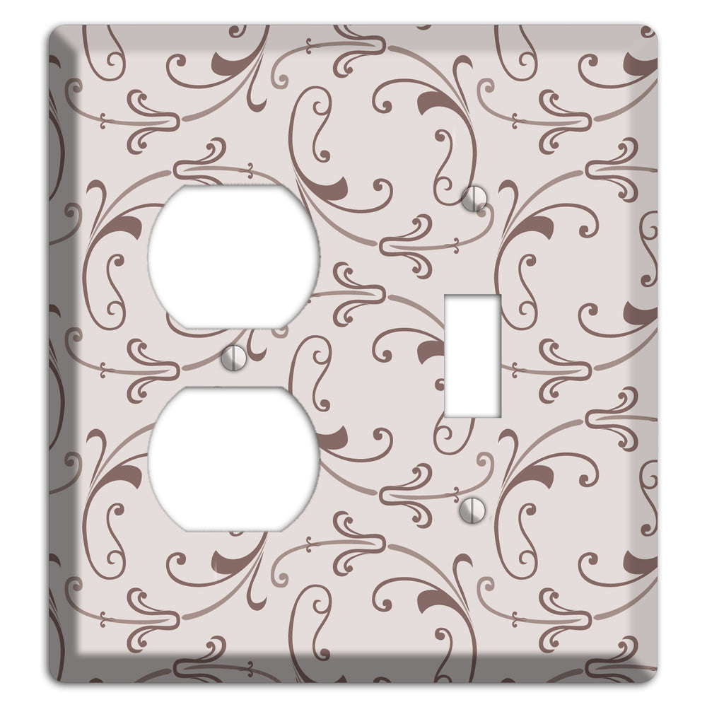 Mauve Victorian Sprig Duplex / Toggle Wallplate