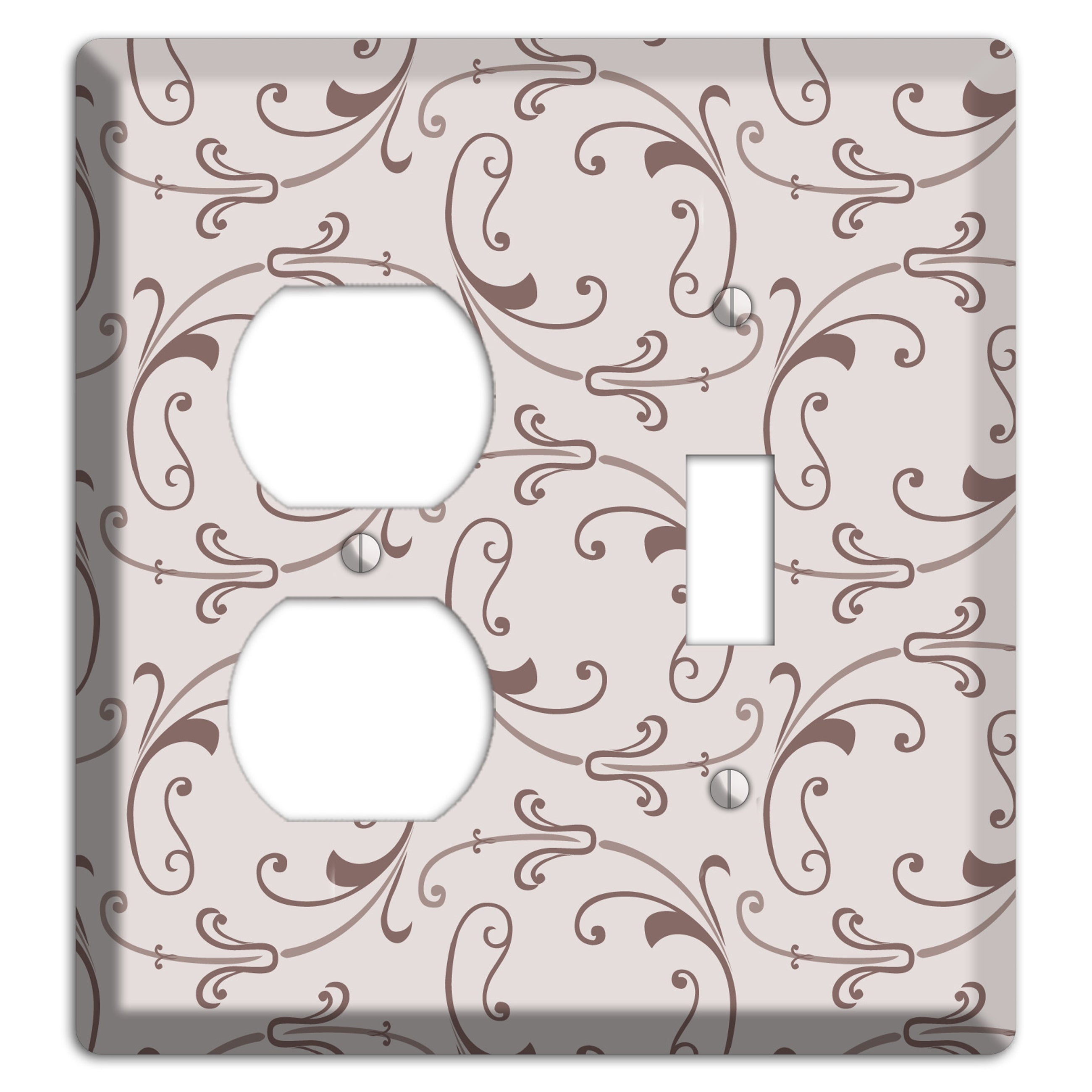 Mauve Victorian Sprig Duplex / Toggle Wallplate