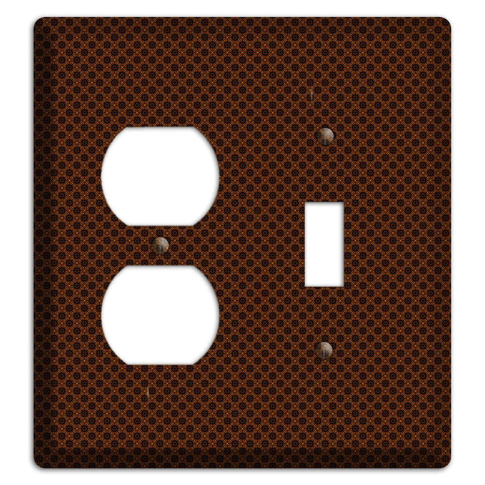 Brown Geometric Duplex / Toggle Wallplate