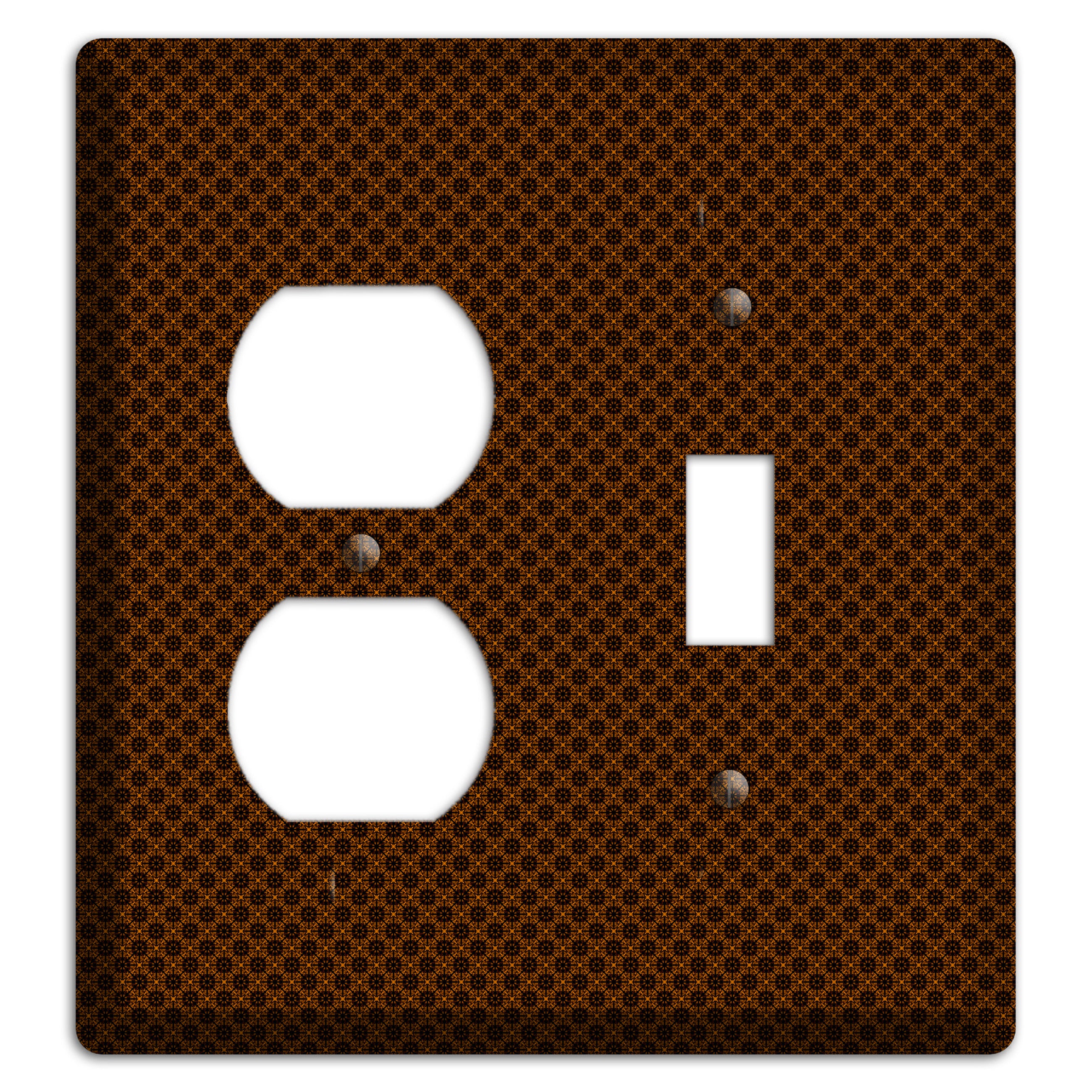 Brown Geometric Duplex / Toggle Wallplate