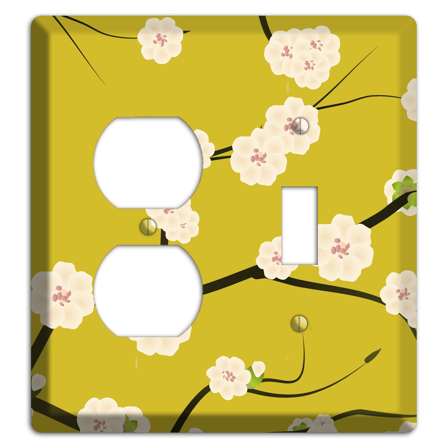 Yellow Chery Blossoms Duplex / Toggle Wallplate
