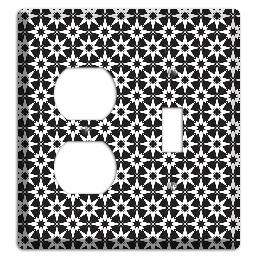 Black with White Foulard Duplex / Toggle Wallplate