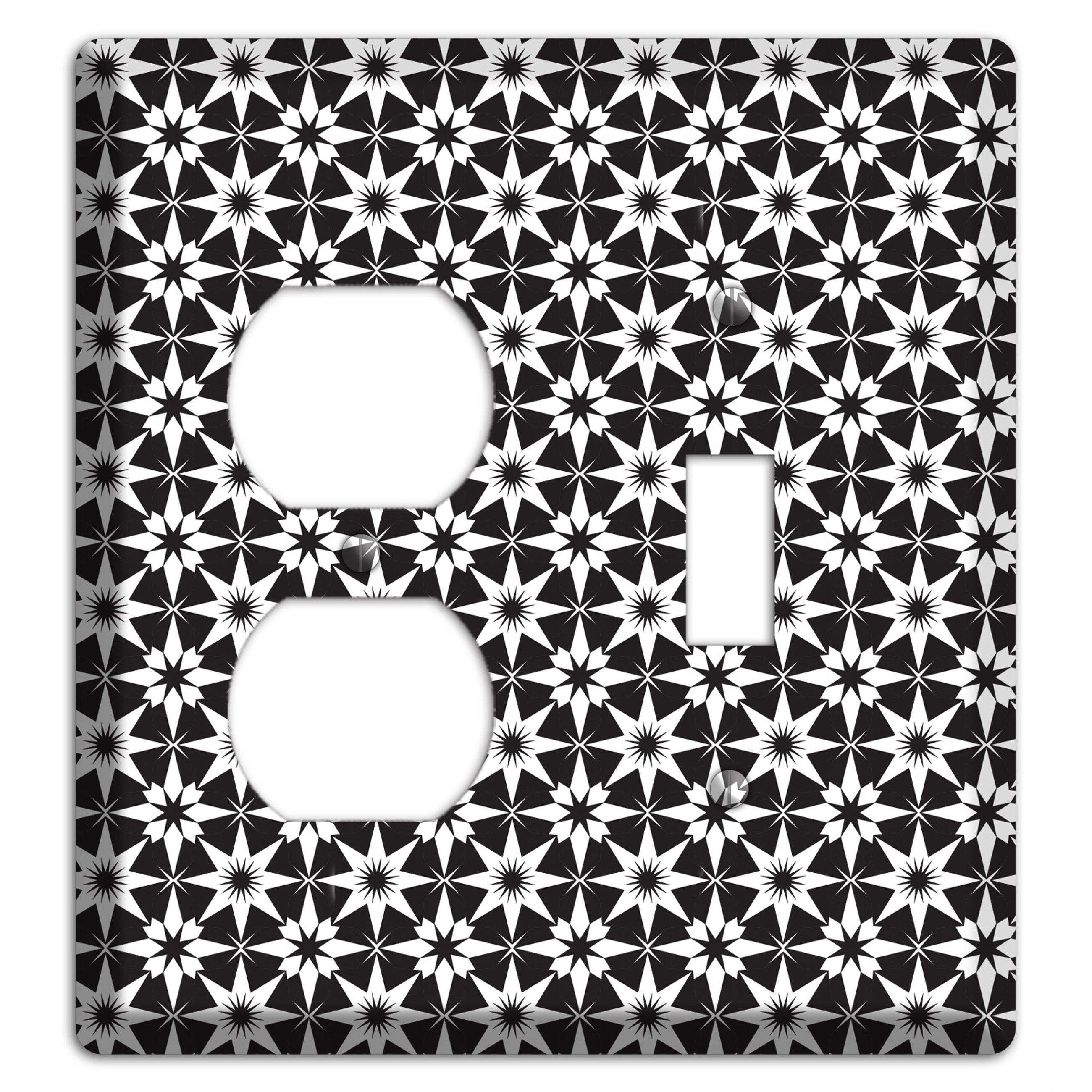 Black with White Foulard Duplex / Toggle Wallplate