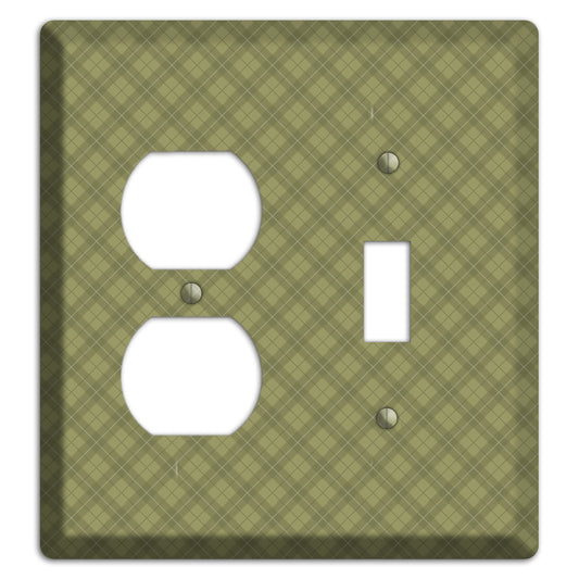 Green Plaid Duplex / Toggle Wallplate