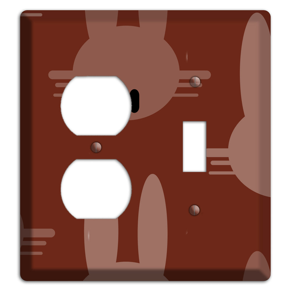 Maroon Bunny Duplex / Toggle Wallplate