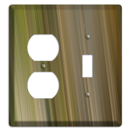 Olive and Brown Ray of Light Duplex / Toggle Wallplate