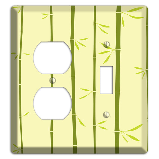 Yellow and Green Bamboo Duplex / Toggle Wallplate