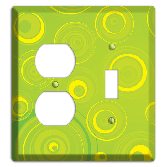 Green-yellow Circles Duplex / Toggle Wallplate