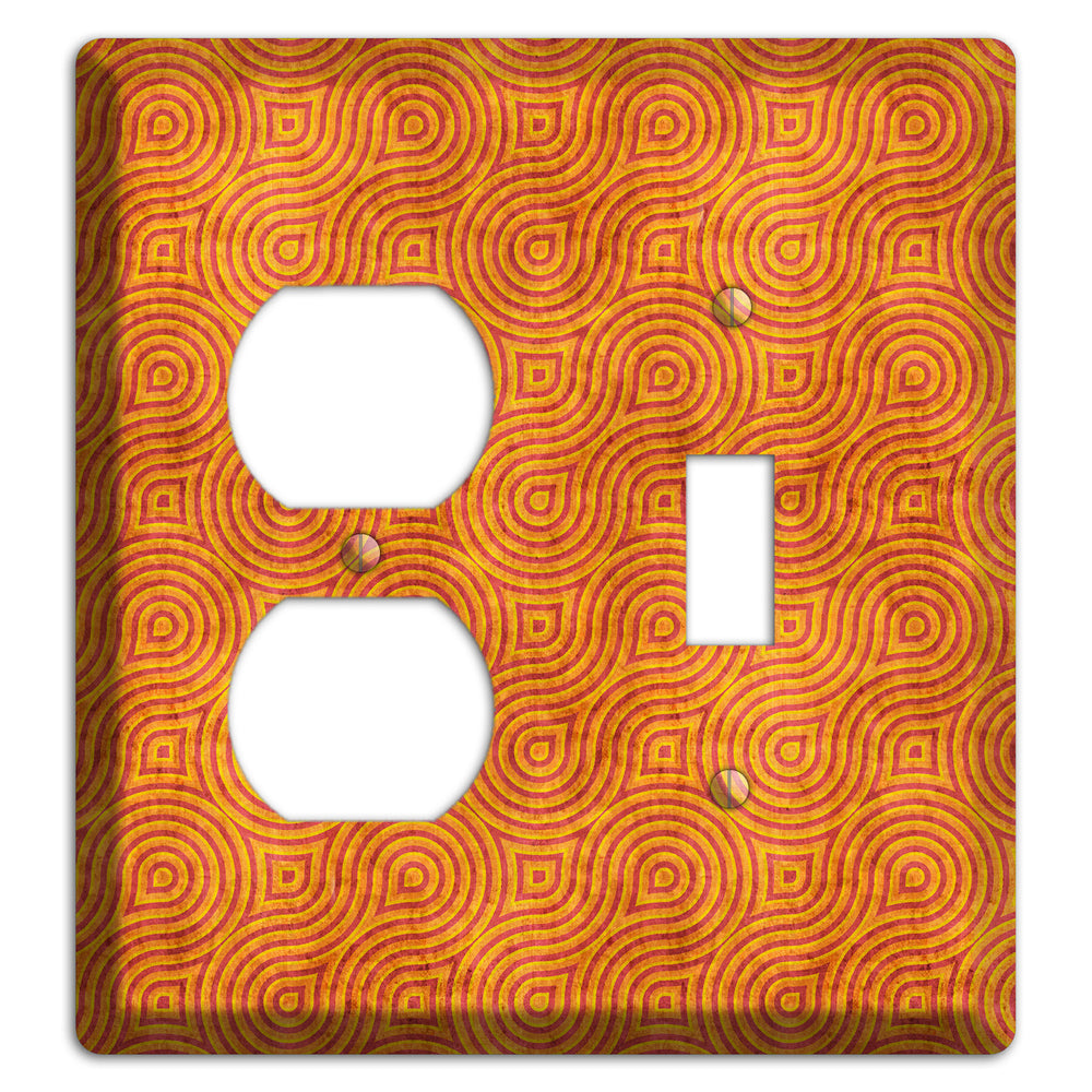 Red and Orange Swirl Duplex / Toggle Wallplate
