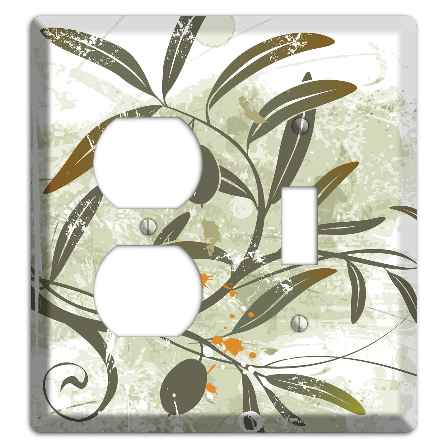 Green Olive Foliage Duplex / Toggle Wallplate