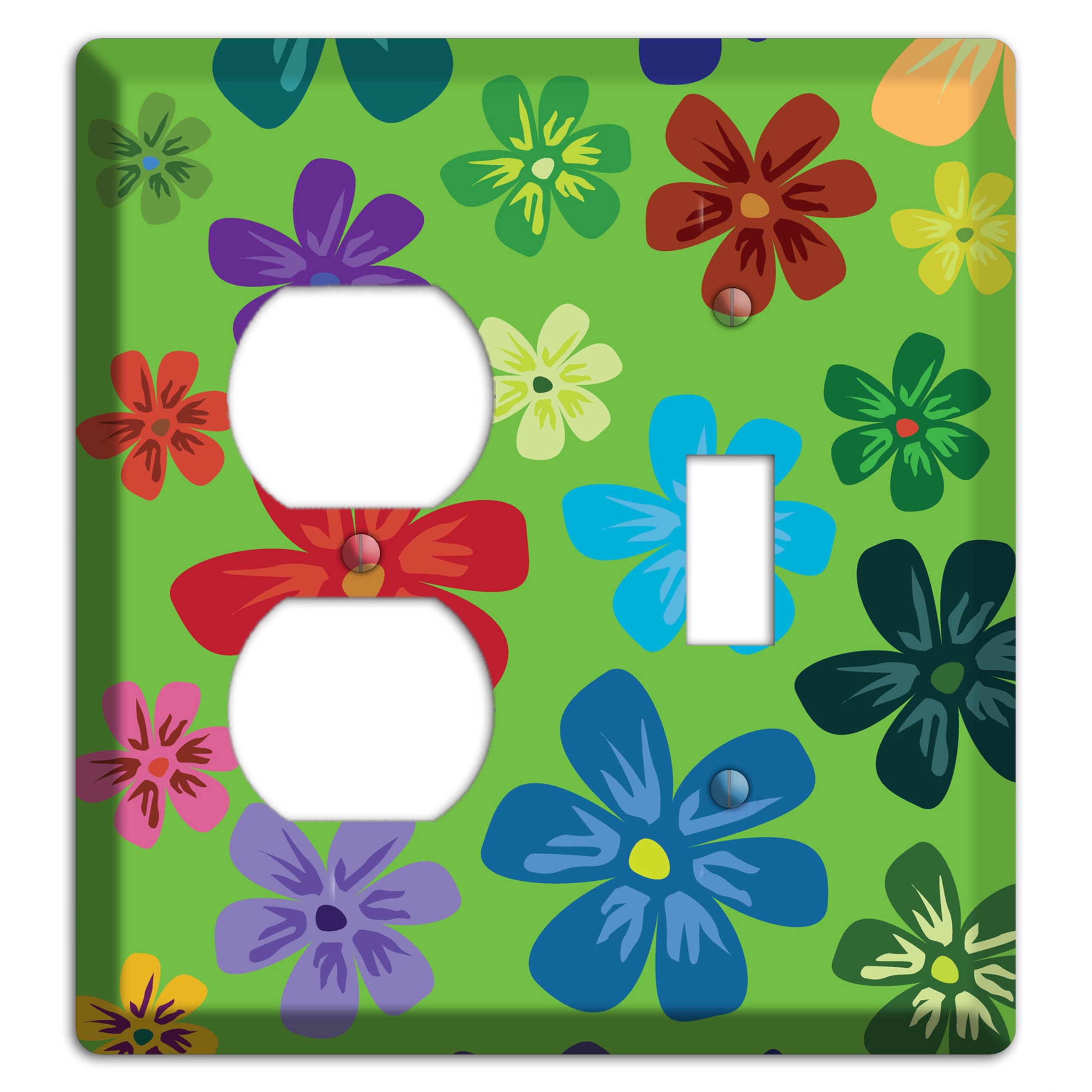 Orange Flowers Duplex / Toggle Wallplate