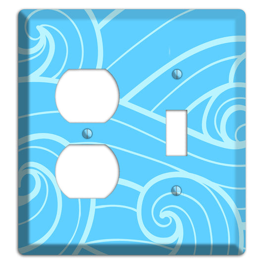Abstract Curl Blue Duplex / Toggle Wallplate
