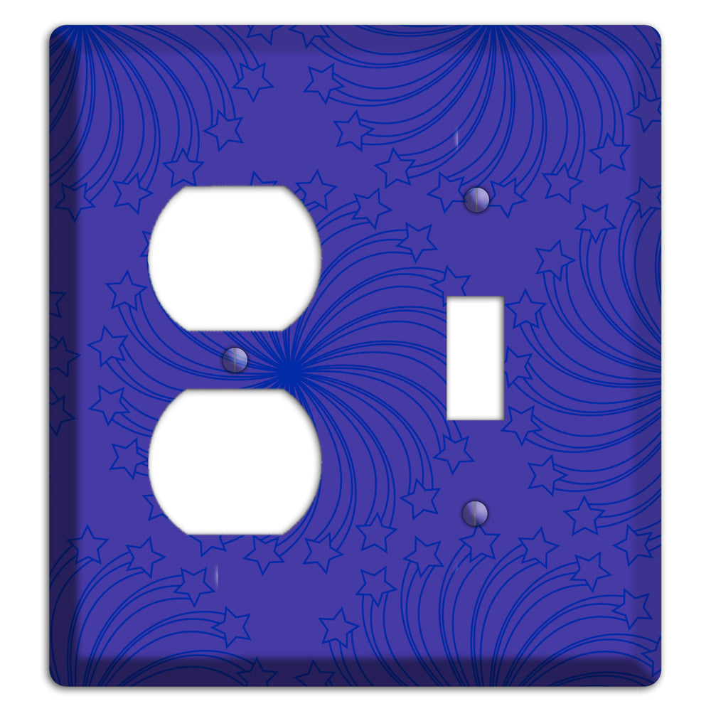 Multi Purple Star Swirl Duplex / Toggle Wallplate