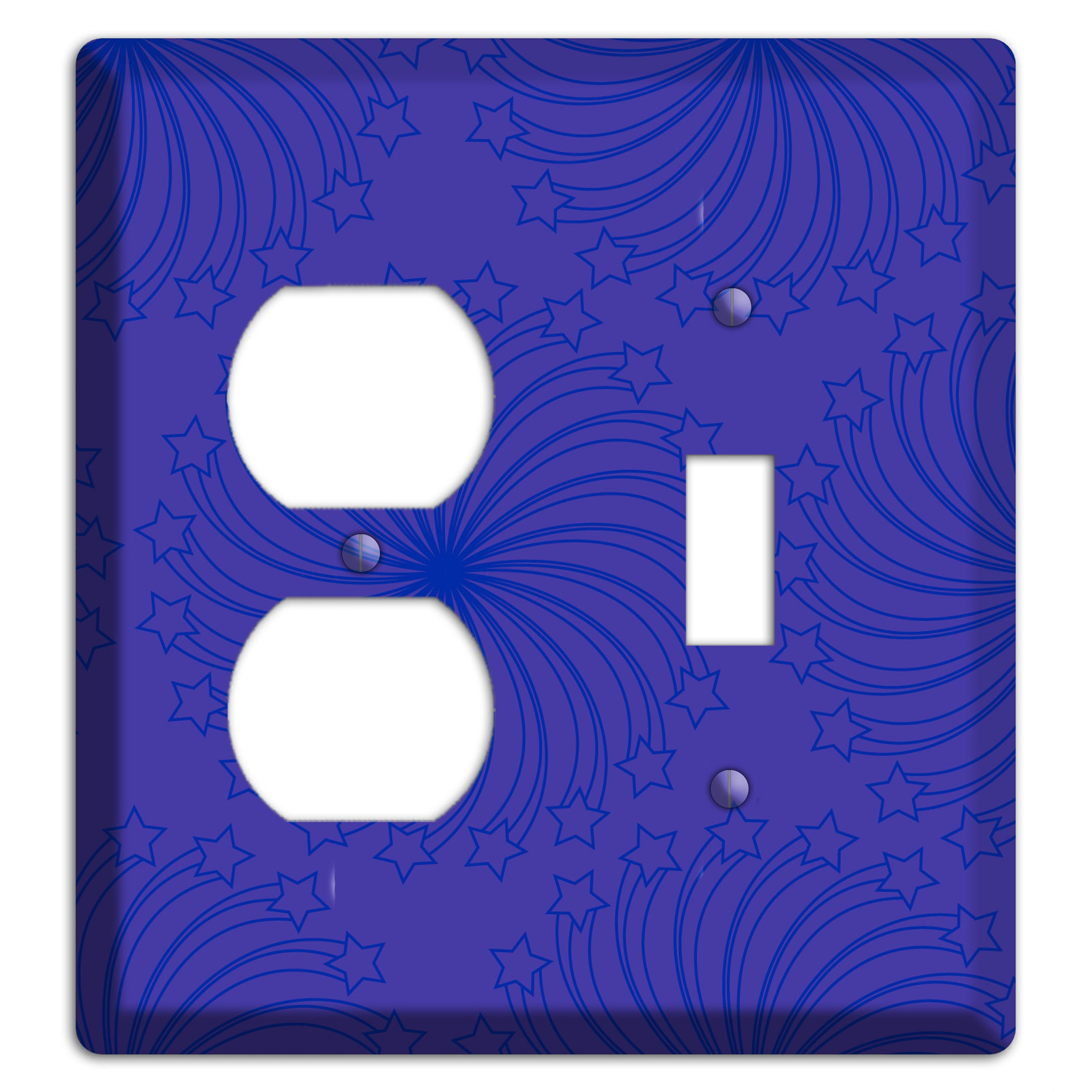 Multi Purple Star Swirl Duplex / Toggle Wallplate