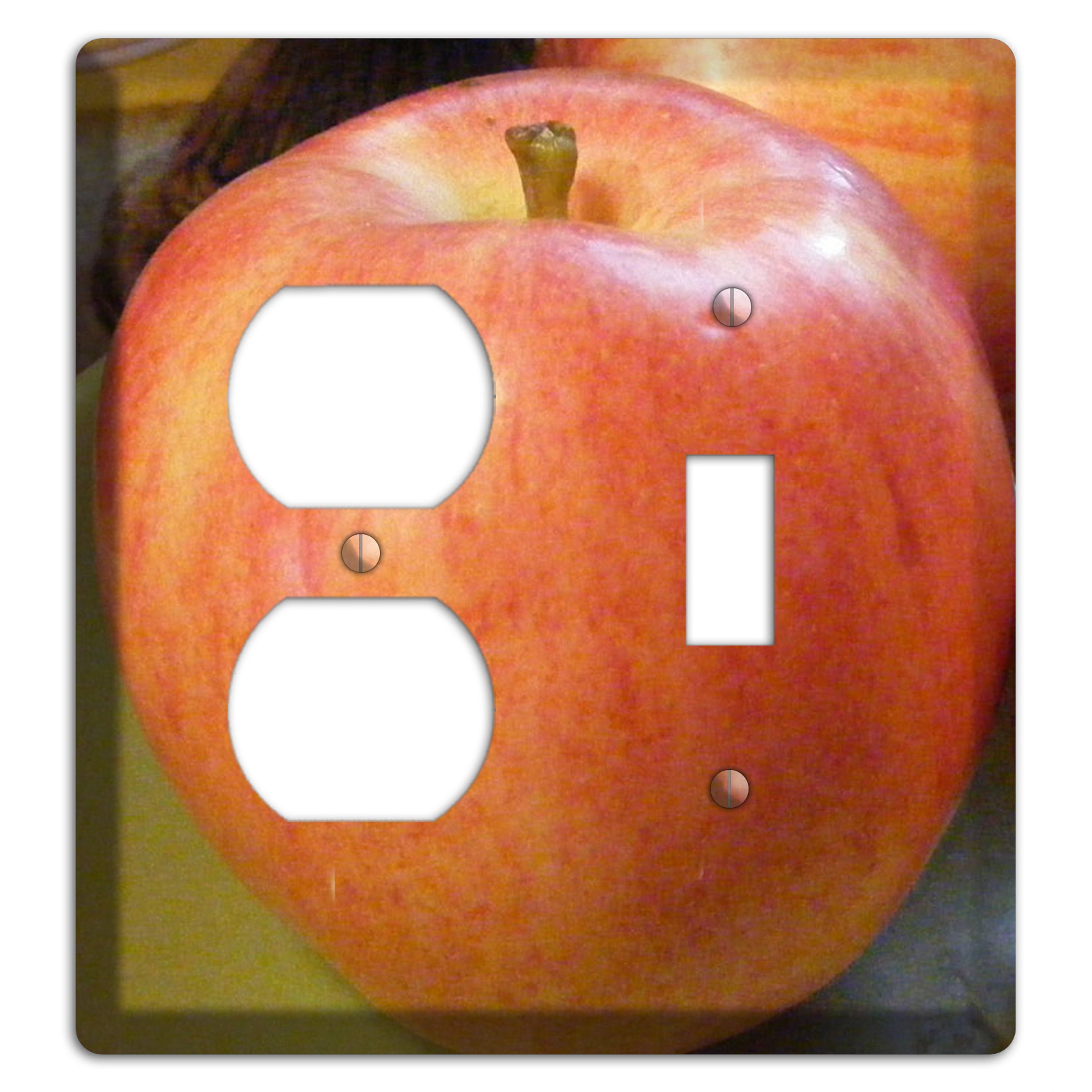Large Apple Duplex / Toggle Wallplate