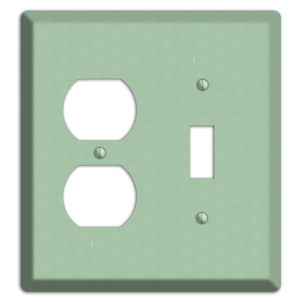Sage Tiny Cartouche Duplex / Toggle Wallplate