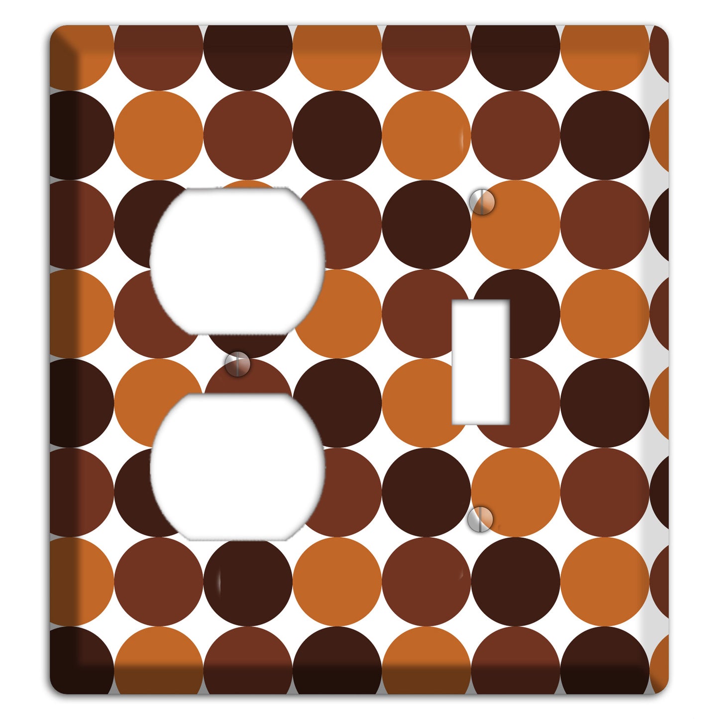 Multi Brown Tiled Dots Duplex / Toggle Wallplate