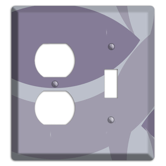 Grey and Lavender Abstract Duplex / Toggle Wallplate