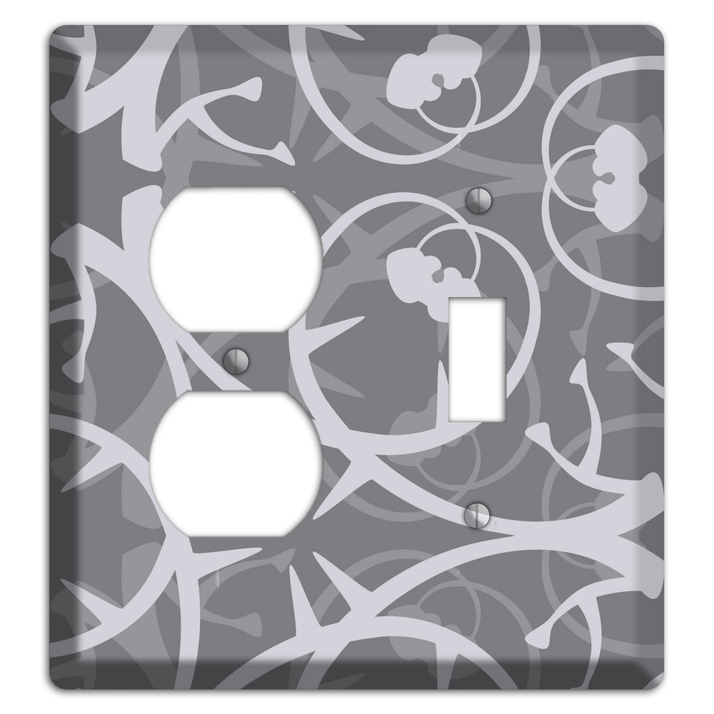 Grey Abstract Swirl Duplex / Toggle Wallplate