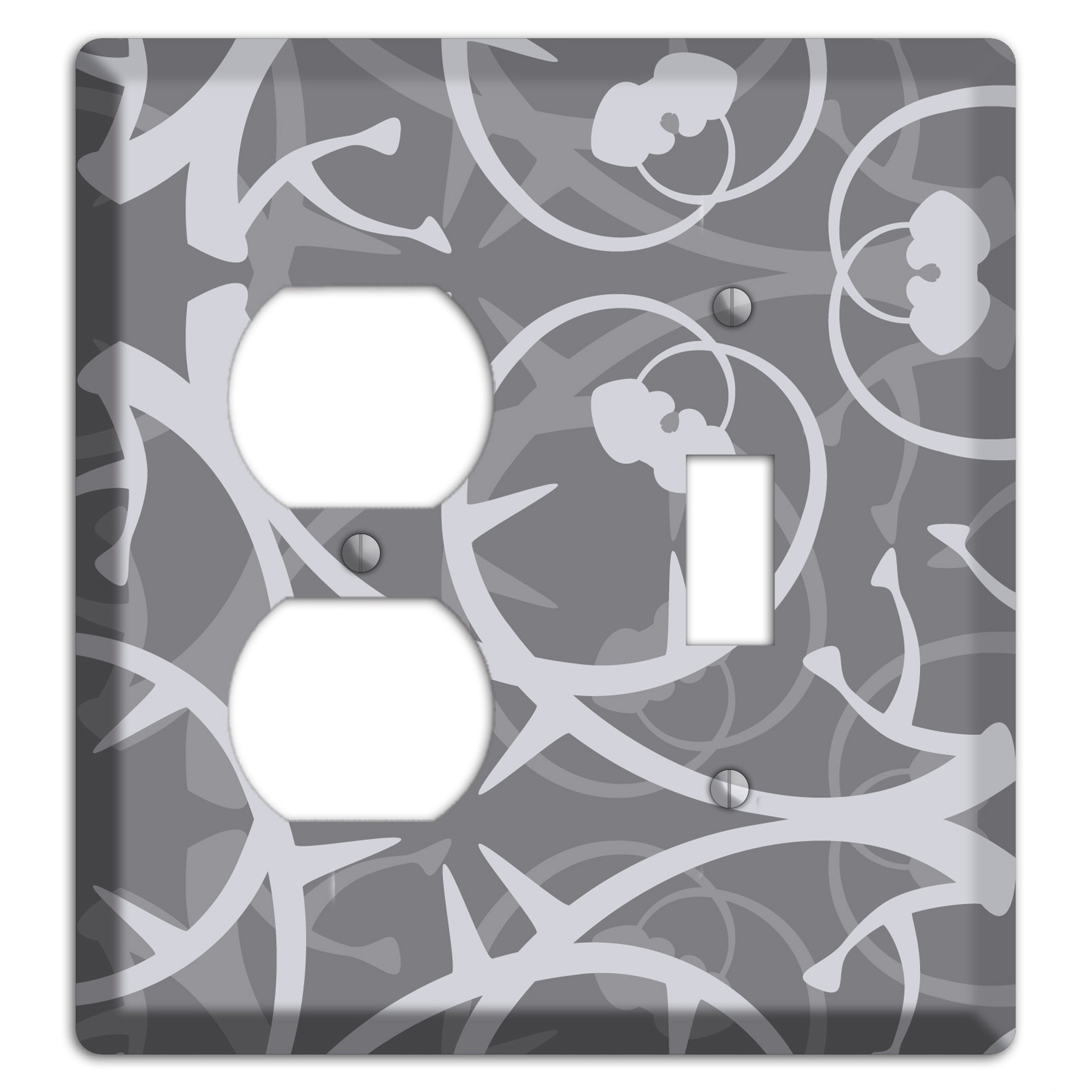 Grey Abstract Swirl Duplex / Toggle Wallplate