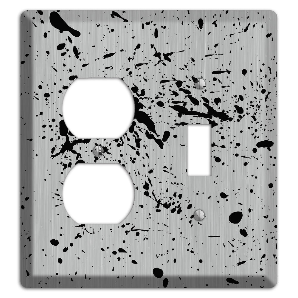 Ink Splash 4 Stainless Steel Duplex / Toggle Wallplate