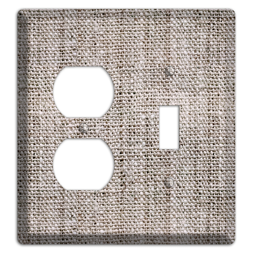 Natural Gray Burlap Duplex / Toggle Wallplate