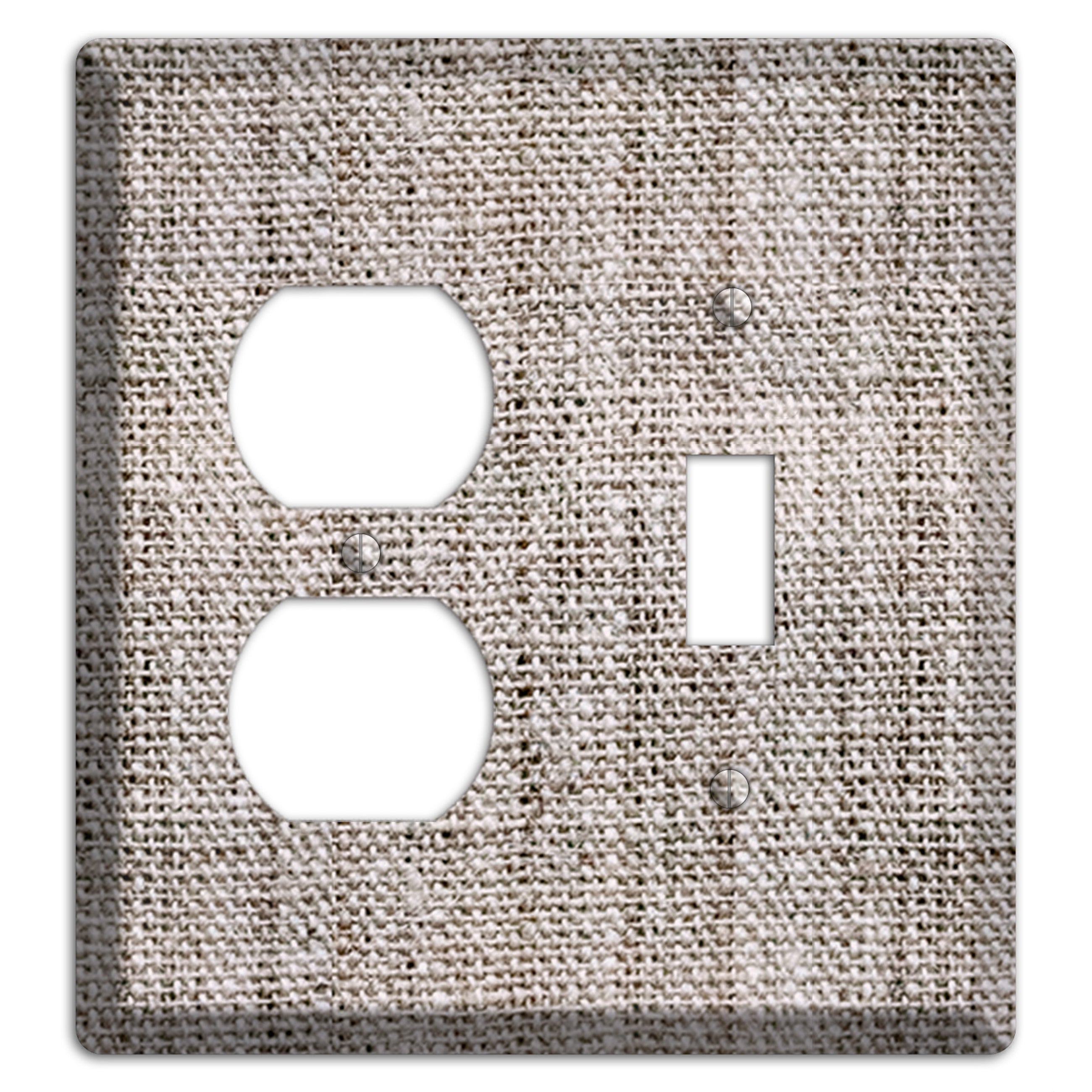 Natural Gray Burlap Duplex / Toggle Wallplate