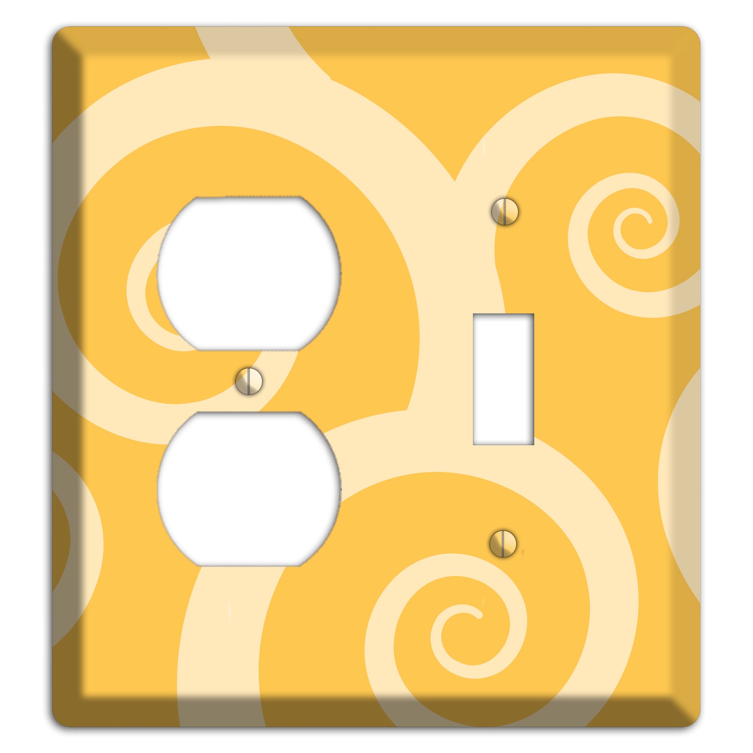 Yellow Tones Large Swirl Duplex / Toggle Wallplate