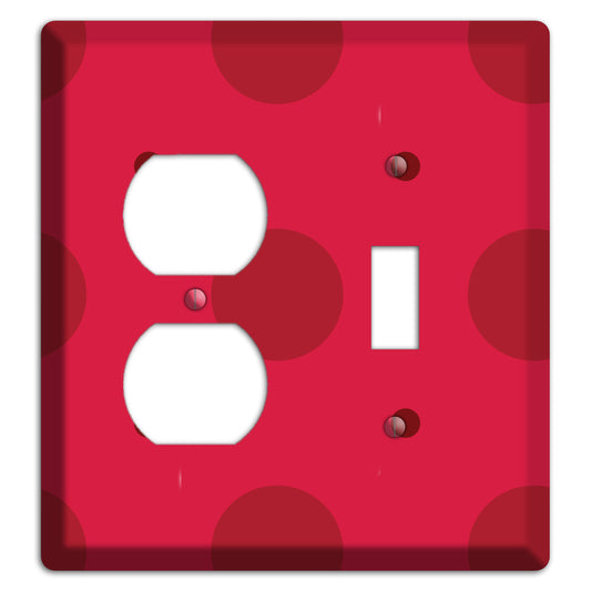 Red with Red Multi Tiled Medium Dots Duplex / Toggle Wallplate