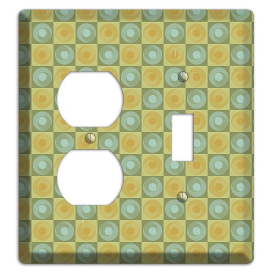 Green and Yellow Squares Duplex / Toggle Wallplate