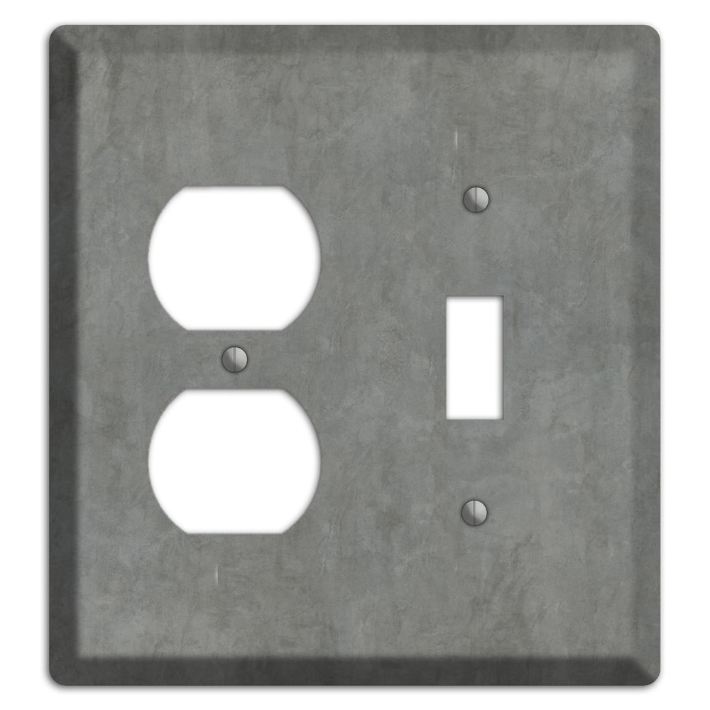 Stucco Grey Duplex / Toggle Wallplate