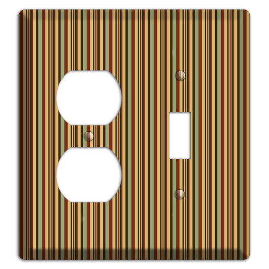 Red and Green Stripes Duplex / Toggle Wallplate