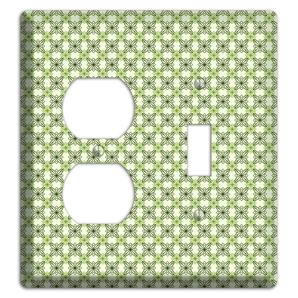 Multi Green Overlain Foulard Duplex / Toggle Wallplate