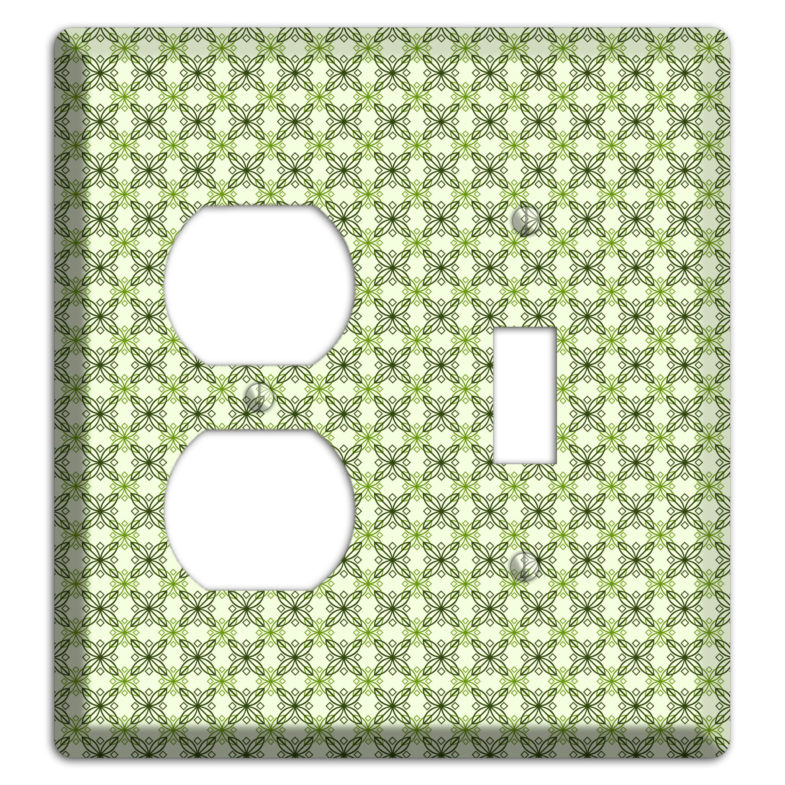 Multi Green Overlain Foulard Duplex / Toggle Wallplate