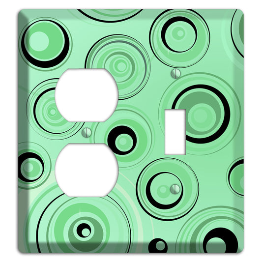 Mint Green Circles Duplex / Toggle Wallplate