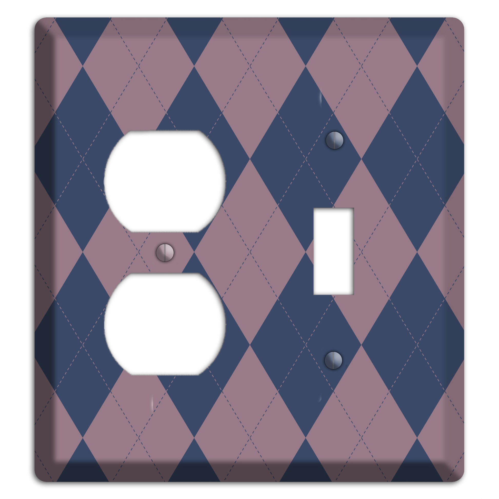 Purple Argyle Duplex / Toggle Wallplate