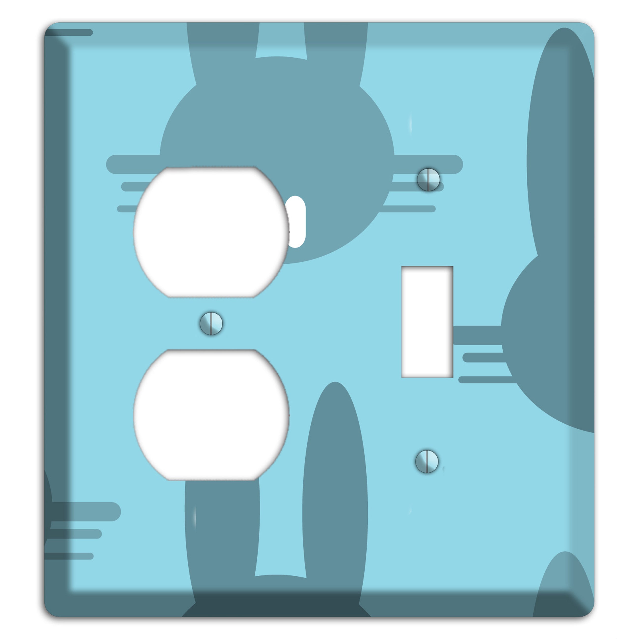 Blue Bunny Duplex / Toggle Wallplate