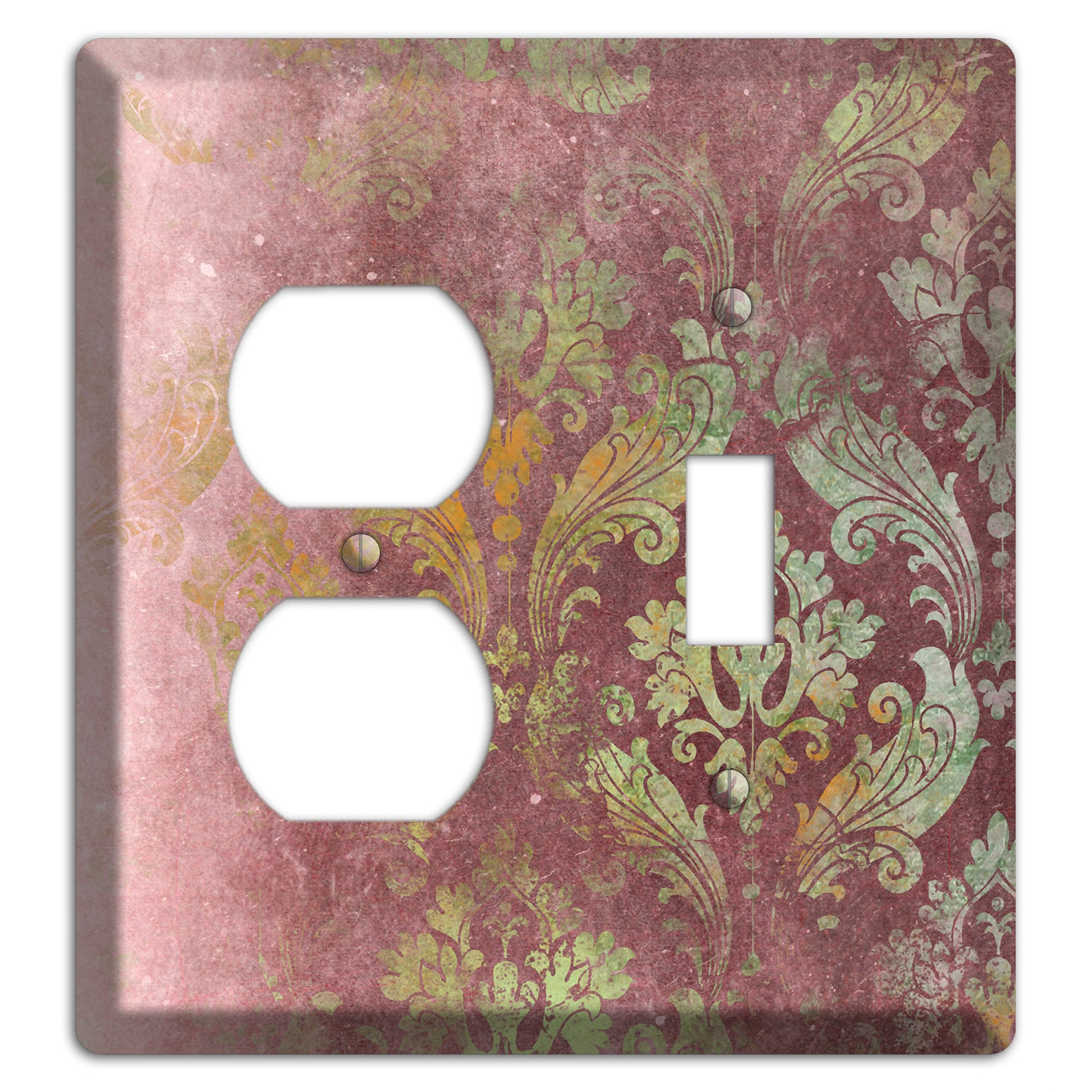 Roman Coffee Whimsical Damask Duplex / Toggle Wallplate